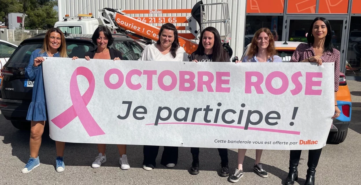 Pour Octobre Rose, l’imprimerie Dullac offre des banderoles aux assos