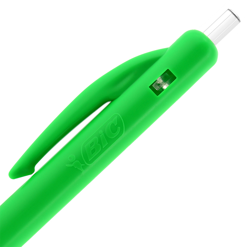 BIC Stylo à bille pointe moyenne rétractable encre verte corps plastique  couleur M10